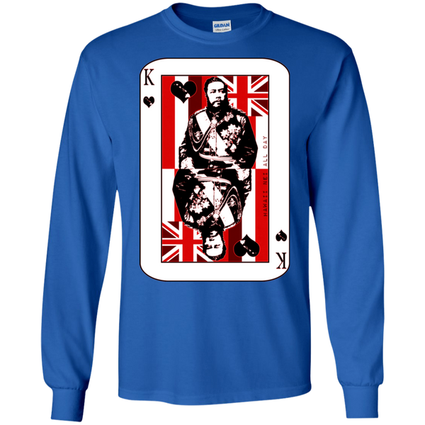 The King of Hawai'i Kalakaua(red ink) LS Ultra Cotton T-Shirt, T-Shirts, Hawaii Nei All Day