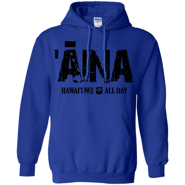 ʻĀina Hawai'i Nei (black ink) Pullover Hoodie, Sweatshirts, Hawaii Nei All Day