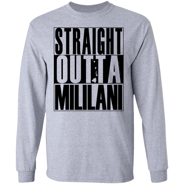 Straight Outta Mililani (black ink) LS T-Shirt