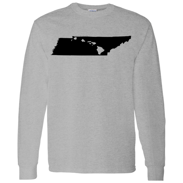 Living in Tennessee with Hawaii Roots LS T-Shirt 5.3 oz., T-Shirts, Hawaii Nei All Day
