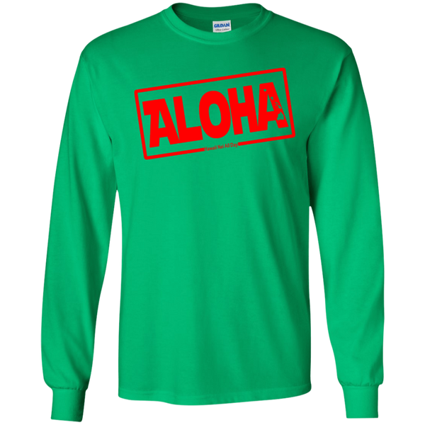 Aloha Hawai'i Nei (Islands red ink) LS Ultra Cotton T-Shirt, T-Shirts, Hawaii Nei All Day