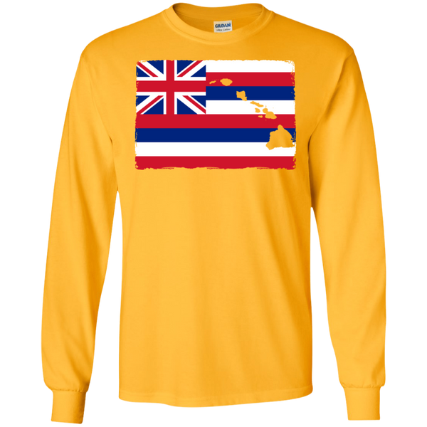Hawai'i Aloha State Flag LS Ultra Cotton T-Shirt, T-Shirts, Hawaii Nei All Day
