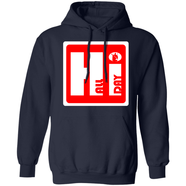 Hi ALL DAY (red) Pullover Hoodie