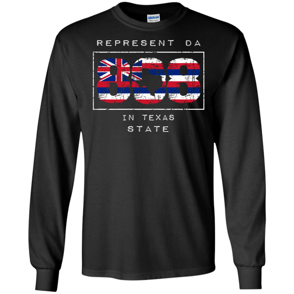 Rep Da 808 In Texas State LS Ultra Cotton T-Shirt, T-Shirts, Hawaii Nei All Day