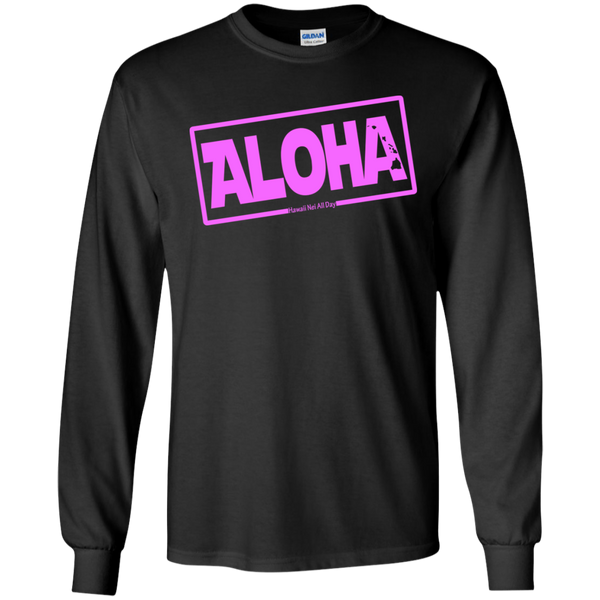 Aloha Hawai'i Nei (Islands pink ink) LS Ultra Cotton T-Shirt, T-Shirts, Hawaii Nei All Day