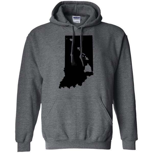 Living in Indiana with Hawaii Roots Pullover Hoodie 8 oz., Sweatshirts, Hawaii Nei All Day