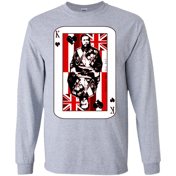 The King of Hawai'i Kalakaua(red ink) LS Ultra Cotton T-Shirt, T-Shirts, Hawaii Nei All Day