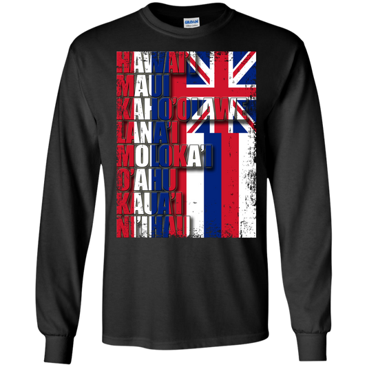 Hawaiian Island Pride LS Ultra Cotton T-Shirt - Hawaii Nei All Day