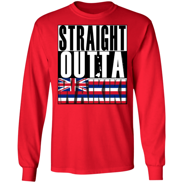 Straight Outta Waikiki LS Ultra Cotton T-Shirt, T-Shirts, Hawaii Nei All Day