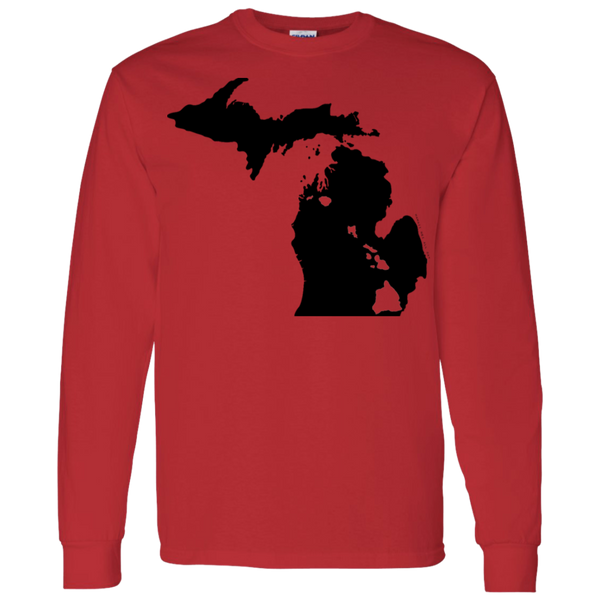 Living in Michigan with Hawaii Roots LS T-Shirt 5.3 oz., T-Shirts, Hawaii Nei All Day