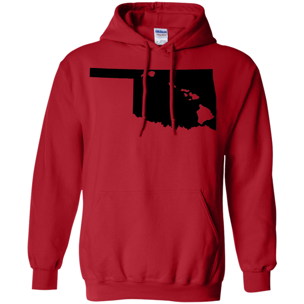 Living in Oklahoma with Hawaii Roots Pullover Hoodie 8 oz., Sweatshirts, Hawaii Nei All Day