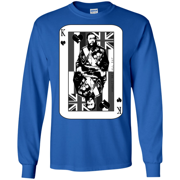 The King of Hawai'i Kalakaua(black ink) LS Ultra Cotton T-Shirt, T-Shirts, Hawaii Nei All Day