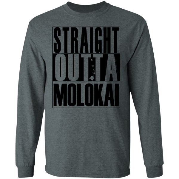 Straight Outta Molokai(black ink) LS T-Shirt