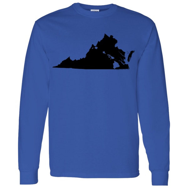 Living in Virginia with Hawaii Roots LS T-Shirt 5.3 oz., T-Shirts, Hawaii Nei All Day