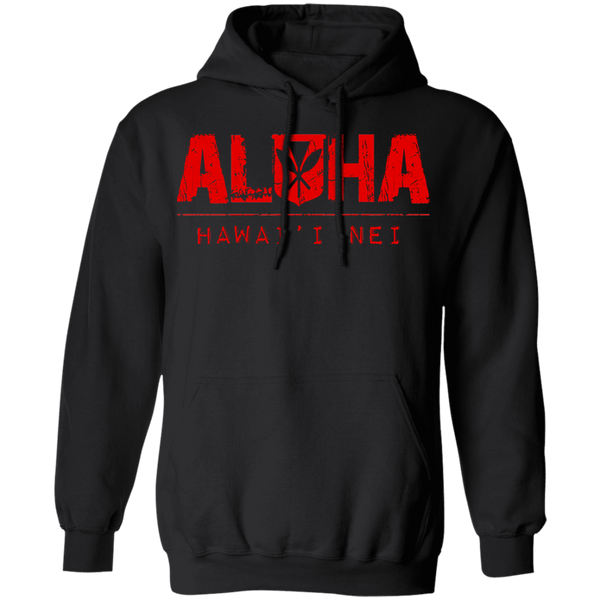 Aloha Hawai'i Nei(red ink) Pullover Hoodie, Sweatshirts, Hawaii Nei All Day