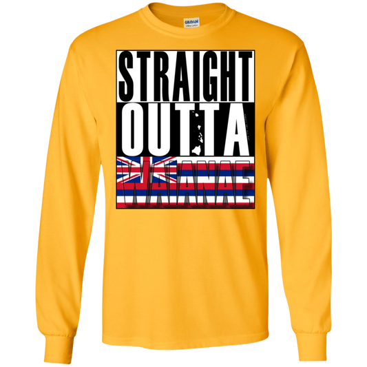 Straight Outta Waianae Hawai'i LS Ultra Cotton T-Shirt, T-Shirts, Hawaii Nei All Day