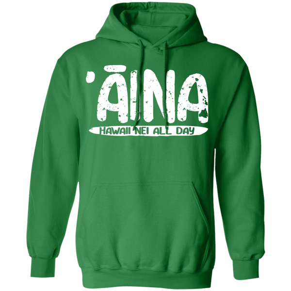 ʻĀina Hawai'i (white ink variant) Pullover Hoodie