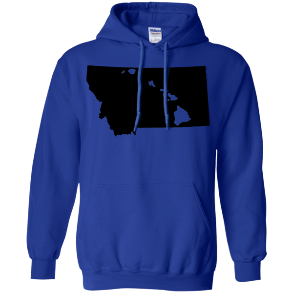 Living in Montana with Hawaii Roots Pullover Hoodie 8 oz., Sweatshirts, Hawaii Nei All Day