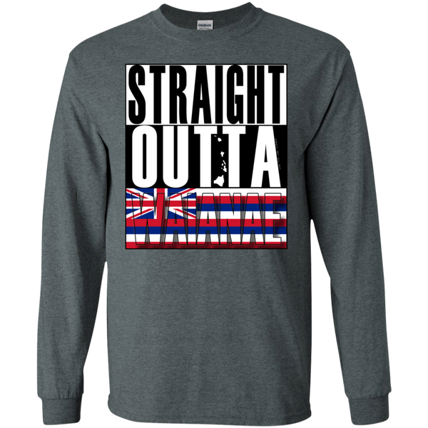 Straight Outta Waianae Hawai'i LS Ultra Cotton T-Shirt, T-Shirts, Hawaii Nei All Day
