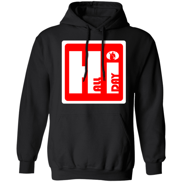 Hi ALL DAY (red) Pullover Hoodie