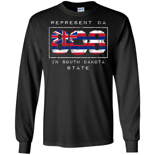 Rep Da 808 In South Dakota State LS Ultra Cotton T-Shirt, T-Shirts, Hawaii Nei All Day