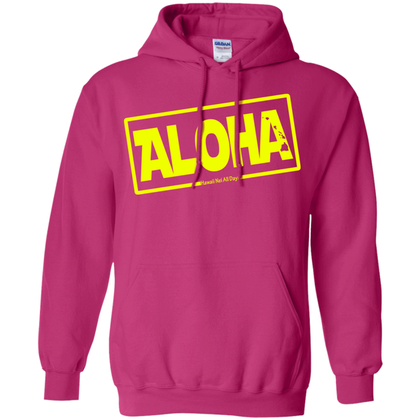 Aloha Hawai'i Nei (Islands yellow ink) Pullover Hoodie, Sweatshirts, Hawaii Nei All Day