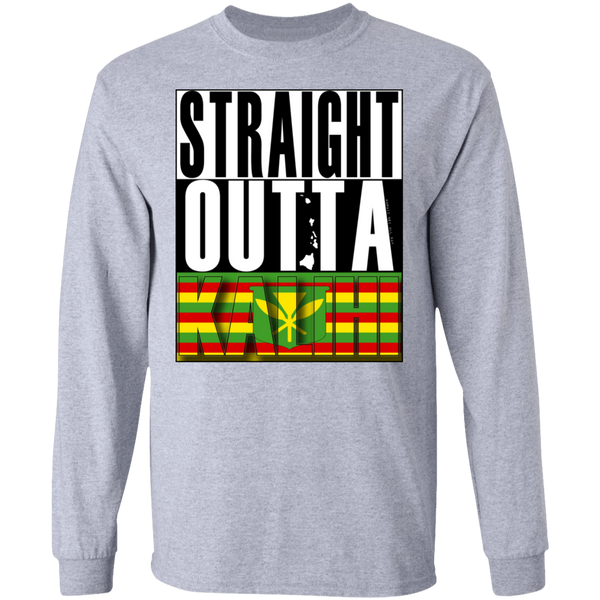 Straight Outta Kalihi (Kanaka Maoli) LS T-Shirt, T-Shirts, Hawaii Nei All Day
