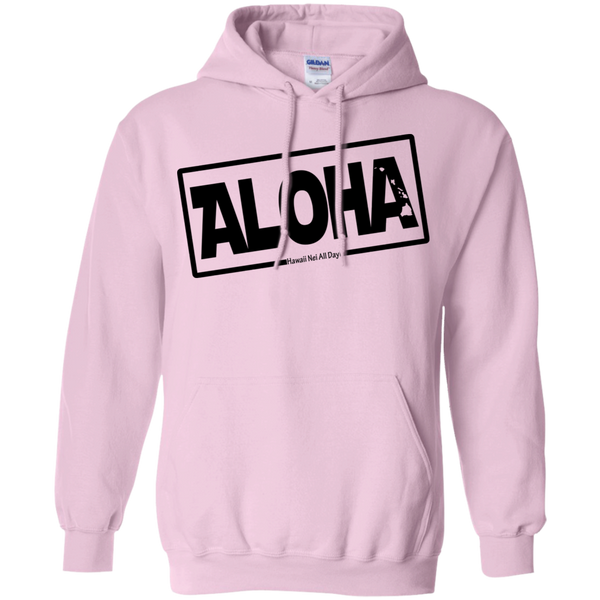 Aloha Hawai'i Nei (Islands blk ink) Pullover Hoodie, Sweatshirts, Hawaii Nei All Day