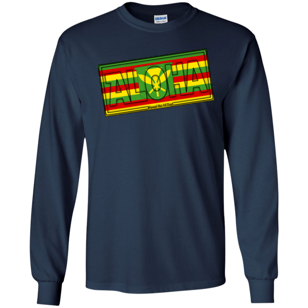 Aloha Hawai'i Kanaka Maoli Ultra Cotton LS T-Shirt, T-Shirts, Hawaii Nei All Day