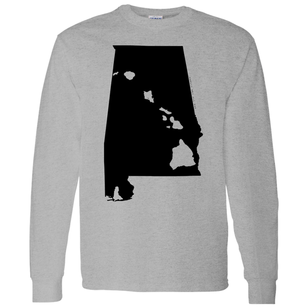 Living in Alabama with Hawaii Roots LS T-Shirt, T-Shirts, Hawaii Nei All Day