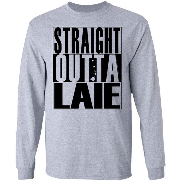 Straight Outta Laie (black ink) LS T-Shirt