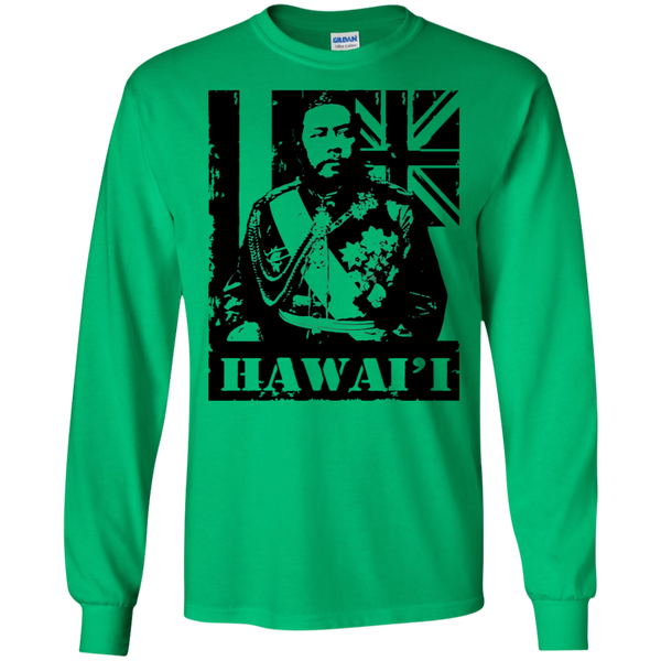 Hawai'i King Kalakaua LS Ultra Cotton T-Shirt, T-Shirts, Hawaii Nei All Day