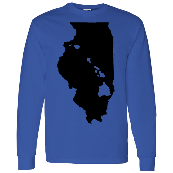 Living in Illinois with Hawaii Roots LS T-Shirt 5.3 oz., T-Shirts, Hawaii Nei All Day