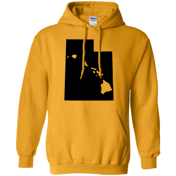 Living in Utah with Hawaii Roots Pullover Hoodie 8 oz., Sweatshirts, Hawaii Nei All Day