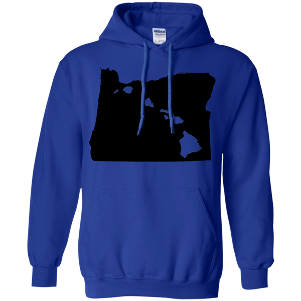 Living in Oregon with Hawaii Roots Pullover Hoodie 8 oz., Sweatshirts, Hawaii Nei All Day