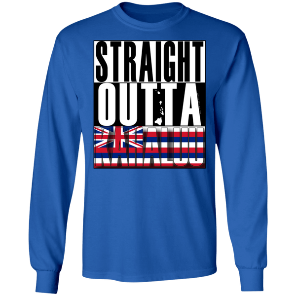 Straight Outta Kahaluu Hawai'i LS Ultra Cotton T-Shirt, T-Shirts, Hawaii Nei All Day