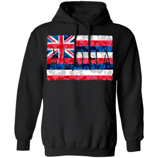 Aloha Floral Flag Pullover Hoodie, Sweatshirts, Hawaii Nei All Day