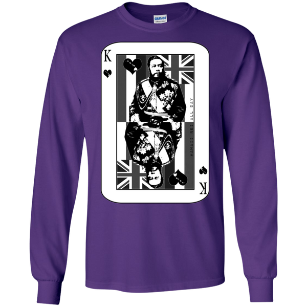 The King of Hawai'i Kalakaua(black ink) LS Ultra Cotton T-Shirt, T-Shirts, Hawaii Nei All Day