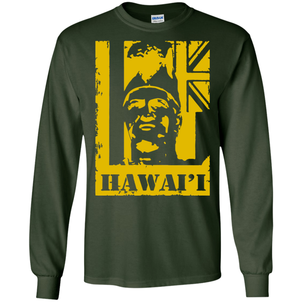 Hawai'i King Kamehameha (yellow) LS Ultra Cotton T-Shirt, T-Shirts, Hawaii Nei All Day