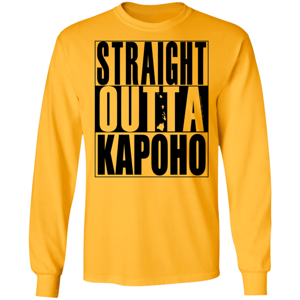 Straight Outta Kapoho (black ink) LS T-Shirt