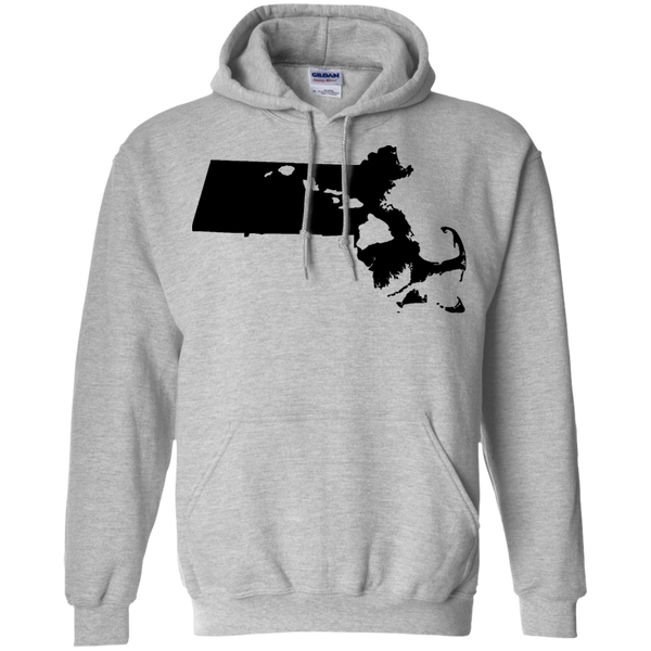 Living in Massachusetts with Hawaii Roots Pullover Hoodie 8 oz., Sweatshirts, Hawaii Nei All Day