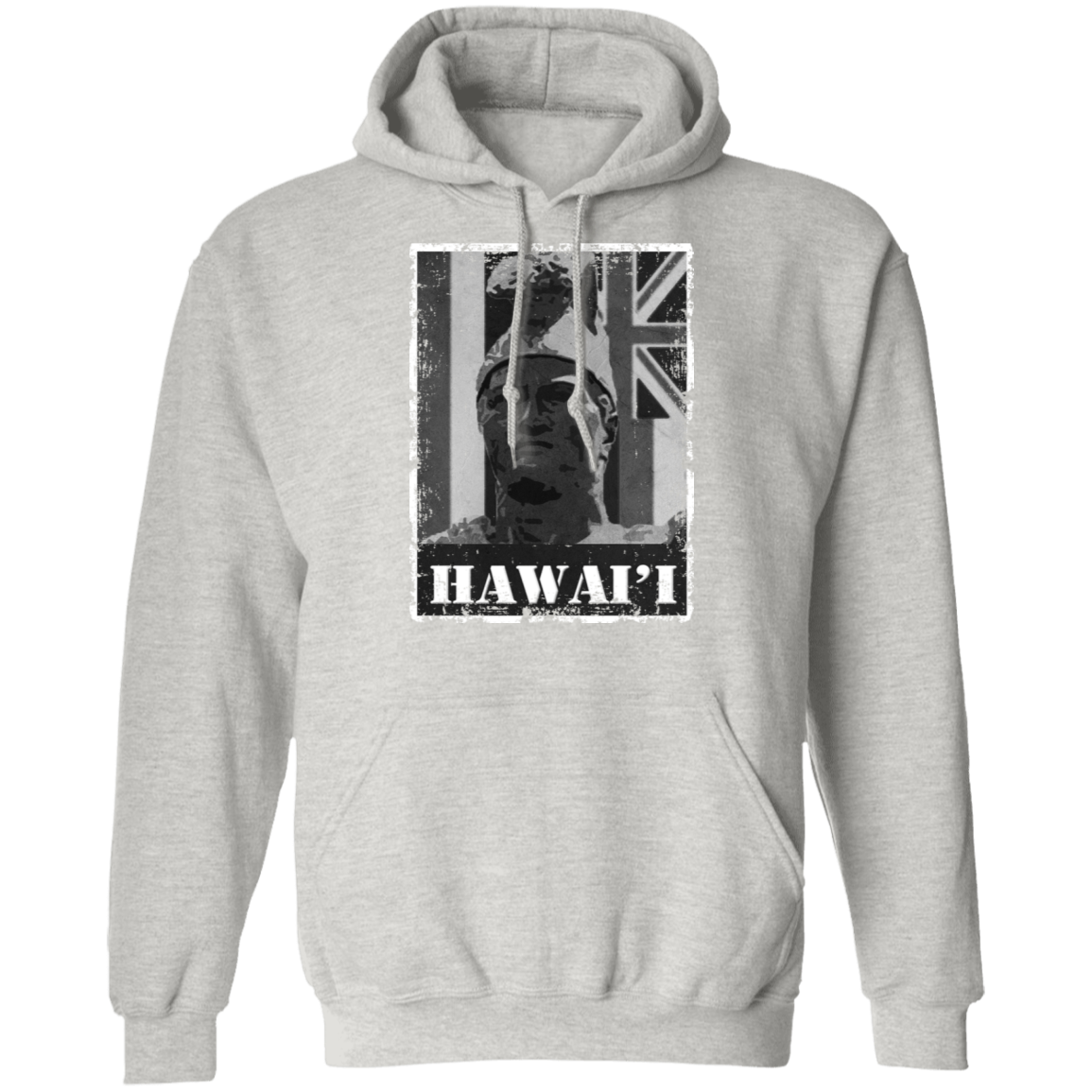 Hawai'i King Kamehameha (B&W) Pullover Hoodie, Sweatshirts, Hawaii Nei All Day