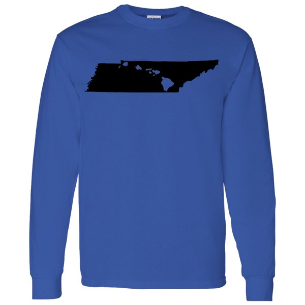 Living in Tennessee with Hawaii Roots LS T-Shirt 5.3 oz., T-Shirts, Hawaii Nei All Day