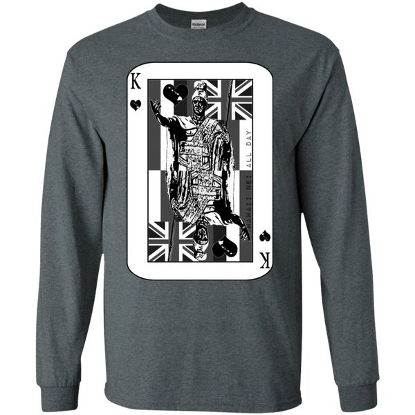 The King of Hawai'i Kamehameha (black ink) LS Ultra Cotton T-Shirt, T-Shirts, Hawaii Nei All Day