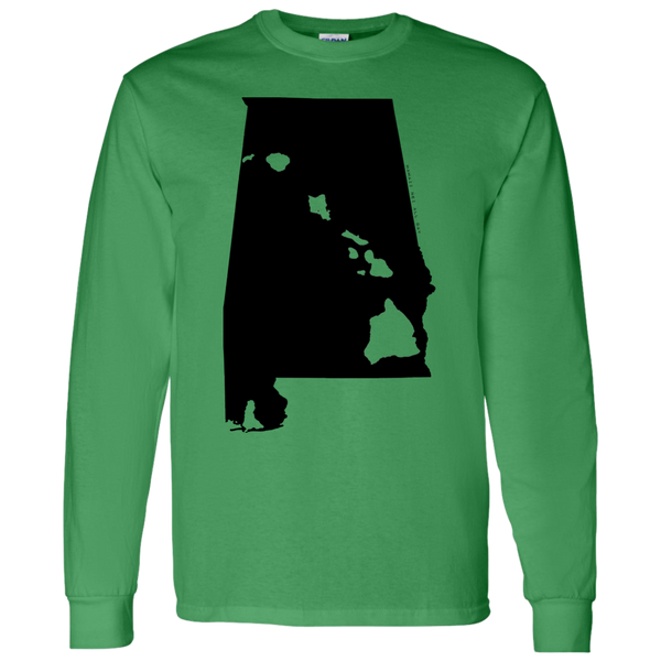 Living in Alabama with Hawaii Roots LS T-Shirt, T-Shirts, Hawaii Nei All Day