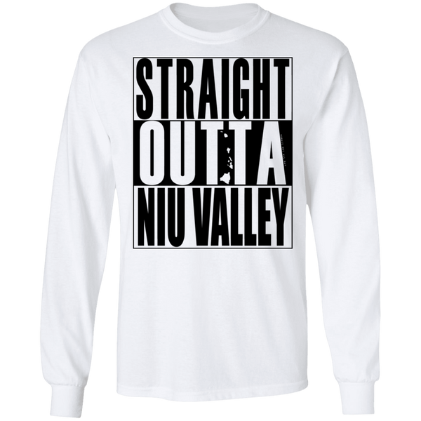 Straight Outta Niu Valley (black ink) LS T-Shirt