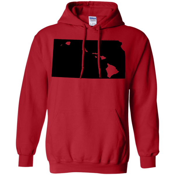 Living in Kansas with Hawaii Roots Pullover Hoodie 8 oz., Sweatshirts, Hawaii Nei All Day