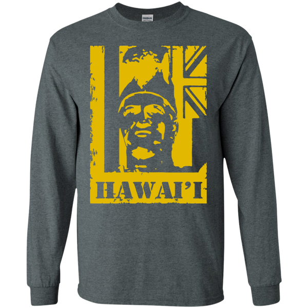 Hawai'i King Kamehameha (yellow) LS Ultra Cotton T-Shirt, T-Shirts, Hawaii Nei All Day