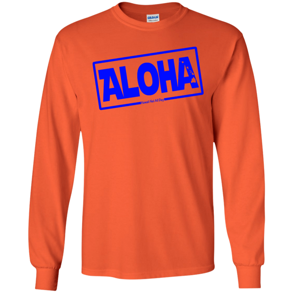 Aloha Hawai'i Nei (Islands blue ink) LS Ultra Cotton T-Shirt, T-Shirts, Hawaii Nei All Day