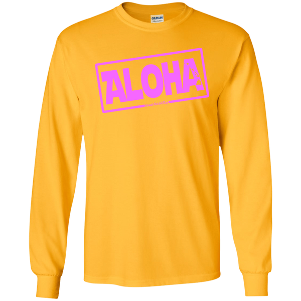 Aloha Hawai'i Nei (Islands pink ink) LS Ultra Cotton T-Shirt, T-Shirts, Hawaii Nei All Day